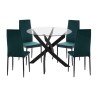 ΣΕΤ ΤΡΑΠΕΖΑΡΙΑΣ 5ΤΜΧ LADY HM21199.03 ΓΥΑΛΙ--ΜΕΤΑΛΛΟ ΣΕ ΜΑΥΡΟ & ΒΕΛΟΥΔΟ ΚΥΠΑΡΙΣΣΙ