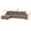 ΓΩΝΙΑΚΟΣ ΚΑΝΑΠΕΣ-ΚΡΕΒΑΤΙ ΜΕ ΑΠΟΘ.ΧΩΡΟ TRENDSTON HM3302.03L ΜΠΕΖ ΥΦΑΣΜΑ 298x177x95Υεκ