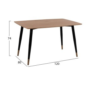ΣΕΤ ΤΡΑΠΕΖΑΡΙΑΣ 5ΤΜΧ ALIZA HM11196.03 MDF TOP-ΒΕΛΟΥΔΟ ΚΥΠΑΡΙΣΣΙ & ΜΕΤΑΛΛΟ ΜΑΥΡΟ