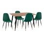 ΣΕΤ ΤΡΑΠΕΖΑΡΙΑΣ 5ΤΜΧ ALIZA HM11196.03 MDF TOP-ΒΕΛΟΥΔΟ ΚΥΠΑΡΙΣΣΙ & ΜΕΤΑΛΛΟ ΜΑΥΡΟ