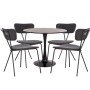 ΣΕΤ ΤΡΑΠΕΖΑΡΙΑΣ 5ΤΜΧ BROLIN HM21200 MDF TOP & ΜΕΤΑΛΛΟ ΜΑΥΡΟ-ΣΚΟΥΡΟ ΓΚΡΙ ΥΦΑΣΜΑ