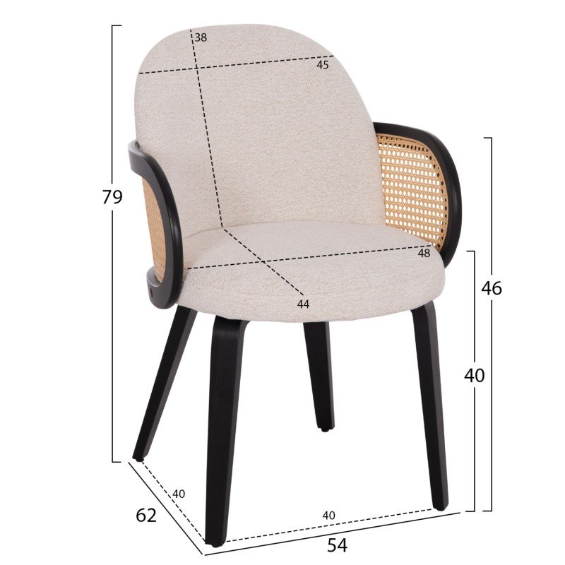 ΠΟΛΥΘΡΟΝΑ ΤΡΑΠΕΖΑΡΙΑΣ BECKER HM18246.02 PLYWOOD ΜΑΥΡΟ--ΕΚΡΟΥ ΥΦΑΣΜΑ 54x62x79Υεκ.