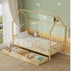 ΚΡΕΒΑΤΙ ΠΑΙΔΙΚΟ ΜΕ ΣΥΡΤΑΡΙΑ PHYLLIS HM724.01 τ.MONTESSORI ΦΥΣΙΚΟ 196x97x161Υεκ.
