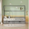 ΚΡΕΒΑΤΙ ΠΑΙΔΙΚΟ ΜΕ ΣΥΡΤΑΡΙΑ PHYLLIS HM724.05 τ.MONTESSORI ΓΚΡΙ 196x97x161Υεκ.