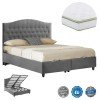 ΚΡΕΒΑΤΙ ΜΕ ΣΤΡΩΜΑ ΔΙΠΛΟ MALENA HM21164 ΓΚΡΙ ΒΕΛΟΥΔΟ & ΑΠΟΘ.ΧΩΡΟΣ-ΓΙΑ 160x200εκ.