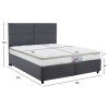 ΚΡΕΒΑΤΙ ΜΕ ΣΤΡΩΜΑ ΔΙΠΛΟ MILO HM21163 ΓΚΡΙ ΒΕΛΟΥΔΟ & ΑΠΟΘ.ΧΩΡΟΣ-ΓΙΑ 160x200εκ.