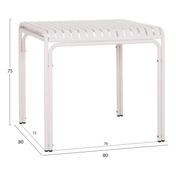 ΤΡΑΠΕΖΙ ΤΕΤΡΑΓΩΝΟ ΑΛΟΥΜΙΝΙΟΥ RACHEL HM6338.02 ΛΕΥΚΟ 80x80x75Υεκ.
