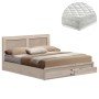 ΚΡΕΒΑΤΙ ΔΙΠΛΟ ΜΕ ΣΥΡΤΑΡΙΑ & ΣΤΡΩΜΑ CAPRI HM21169 ΜΕΛΑΜΙΝΗ SONAMA--ΓΙΑ 150x200εκ