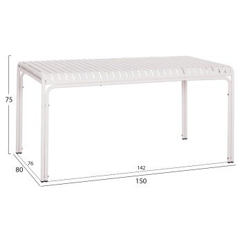 ΤΡΑΠΕΖΙ ΑΛΟΥΜΙΝΙΟΥ RACHEL HM6339.02 ΛΕΥΚΟ 150x80x75Υεκ.