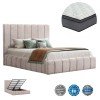 ΚΡΕΒΑΤΙ ΔΙΠΛΟ ΜΕ ΣΤΡΩΜΑ & ΑΠΟΘ.ΧΩΡΟ REMO HM21167 ΜΠΕΖ ΜΠΟΥΚΛΕ--ΓΙΑ 160x200εκ