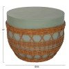 ΤΡΑΠΕΖΙ ΣΑΛΟΝΙΟΥ VILHENA HM18165 FIBER CEMENT ΠΡΑΣΙΝΟ-RATTAN ΦΥΣΙΚΟ Φ56x47Υεκ.