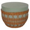 ΤΡΑΠΕΖΙ ΣΑΛΟΝΙΟΥ VILHENA HM18165 FIBER CEMENT ΠΡΑΣΙΝΟ-RATTAN ΦΥΣΙΚΟ Φ56x47Υεκ.