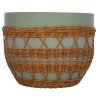 ΤΡΑΠΕΖΙ ΣΑΛΟΝΙΟΥ VILHENA HM18165 FIBER CEMENT ΠΡΑΣΙΝΟ-RATTAN ΦΥΣΙΚΟ Φ56x47Υεκ.