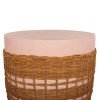 ΒΟΗΘΗΤΙΚΟ ΤΡΑΠΕΖΙ VILHENA HM18166 FIBER CEMENT ΡΟΖ-RATTAN ΦΥΣΙΚΟ Φ44.5x45Υεκ.