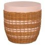 ΒΟΗΘΗΤΙΚΟ ΤΡΑΠΕΖΙ VILHENA HM18166 FIBER CEMENT ΡΟΖ-RATTAN ΦΥΣΙΚΟ Φ44.5x45Υεκ.