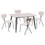 ΣΕΤ ΤΡΑΠΕΖΑΡΙΑΣ 5ΤΜΧ RAVEN HM21067.01 ΚΕΡΑΜΙΚΟ TOP ΛΕΥΚΟ ΜΑΡΜΑΡΟ--ΜΕΤΑΛΛΟ