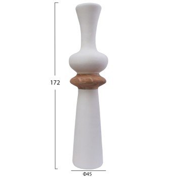 ΔΙΑΚΟΣΜΗΤΙΚΟ ΒΑΖΟ ΔΑΠΕΔΟΥ NEBULA HM4660.02L FIBER CEMENT ΛΕΥΚΟ--ΞΥΛΟ ΤΕΑΚ Φ45x172Υεκ