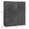 ΝΤΟΥΛΑΠΑ 5ΦΥΛΛΗ CAESAR HM21234.01 ΜΕΛΑΜΙΝΗ ΧΡΩΜΑ ZEBRANO 150x42.5x181Υεκ