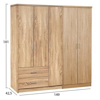 ΝΤΟΥΛΑΠΑ 5ΦΥΛΛΗ CAESAR HM21234.02 ΜΕΛΑΜΙΝΗ ΧΡΩΜΑ SONAMA 150x42.5x181Υεκ