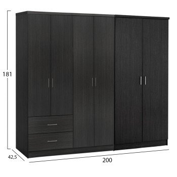 ΝΤΟΥΛΑΠΑ 6ΦΥΛΛΗ BLAKELY HM21235.01 ΜΕΛΑΜΙΝΗ ΧΡΩΜΑ ZEBRANO 201x43x181Υεκ