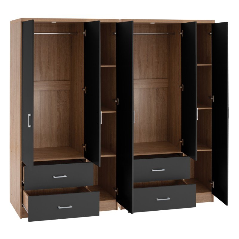 ΝΤΟΥΛΑΠΑ 6ΦΥΛΛΗ CAESAR HM21236.01 ΜΕΛΑΜΙΝΗ SONAMA & ΣΚΟΥΡΟ ΓΚΡΙ 180x42,5Χ181Υεκ.