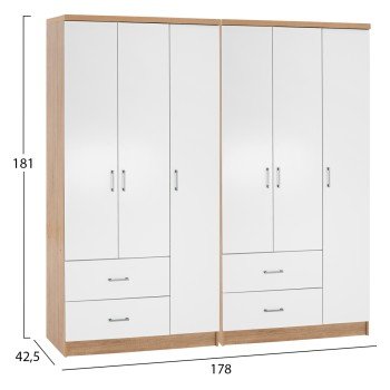 ΝΤΟΥΛΑΠΑ 6ΦΥΛΛΗ CAESAR HM21236.02 ΜΕΛΑΜΙΝΗ SONAMA & ΛΕΥΚΟ 180x42,5Χ181Υεκ.
