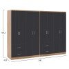 ΝΤΟΥΛΑΠΑ 8ΦΥΛΛΗ BRIANA HM21237.01 ΜΕΛΑΜΙΝΗ SONAMA & ΣΚΟΥΡΟ ΓΚΡΙ 241x42,5Χ180,5Υεκ.