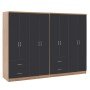 ΝΤΟΥΛΑΠΑ 8ΦΥΛΛΗ BRIANA HM21237.01 ΜΕΛΑΜΙΝΗ SONAMA & ΣΚΟΥΡΟ ΓΚΡΙ 241x42,5Χ180,5Υεκ.