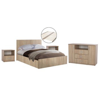 ΣΕΤ ΚΡΕΒΑΤΟΚΑΜΑΡΑΣ 5ΤΜΧ ADLER HM11758 ΜΕΛΑΜΙΝΗ SONAMA OAK-ΓΙΑ ΣΤΡΩΜΑ 160x200εκ