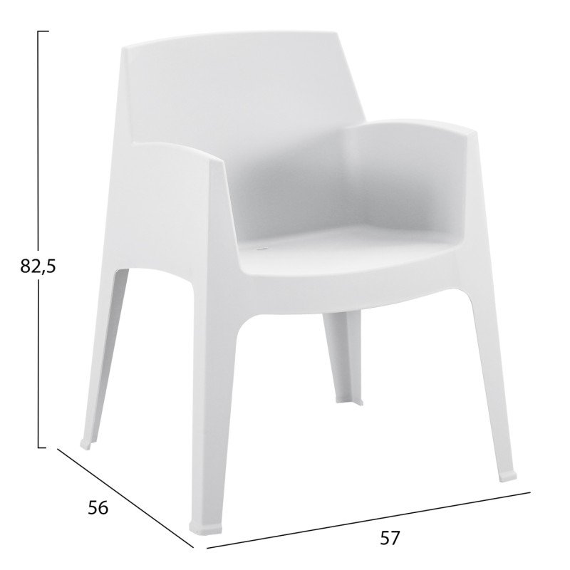 ΠΟΛΥΘΡΟΝΑ ΠΟΛΥΠΡΟΠΥΛΕΝΙΟΥ SLEEK HM6370.01 ΛΕΥΚΗ 68x63x82,5Υεκ.