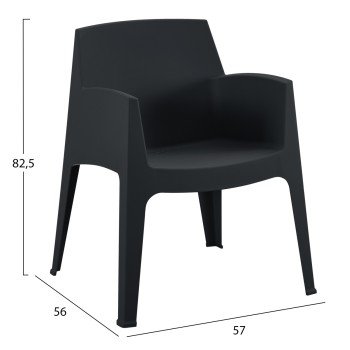 ΠΟΛΥΘΡΟΝΑ ΠΟΛΥΠΡΟΠΥΛΕΝΙΟΥ SLEEK HM6370.02 ΜΑΥΡΗ 68x63x82,5Υεκ.