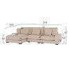 ΚΑΝΑΠΕΣ ΑΡΙΣΤΕΡΗ ΓΩΝΙΑ CRANFIELD HM3287.02L ΜΠΕΖ ΡΙΓΕ ΥΦΑΣΜΑ 315x167(γωνία)x67Υεκ.