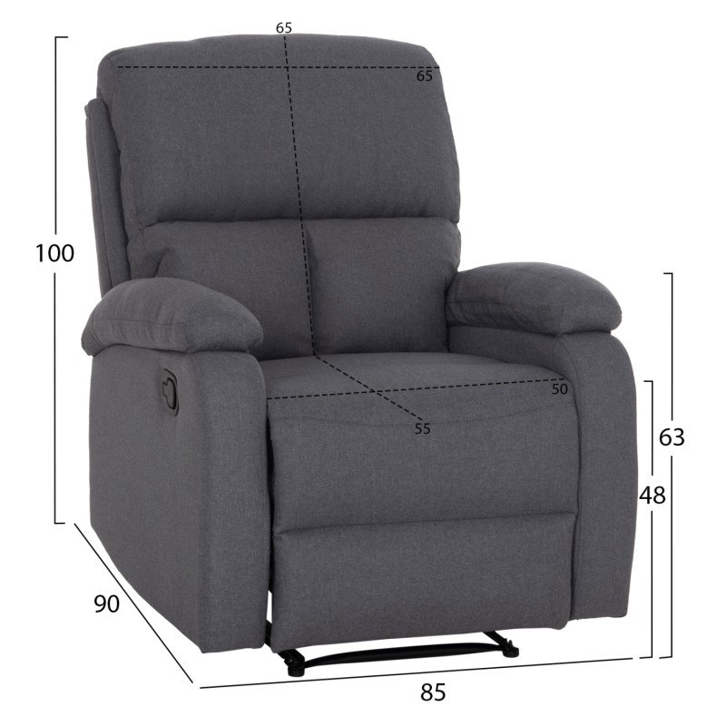ΠΟΛΥΘΡΟΝΑ RELAX DIONI HM3296.01 ΓΚΡΙ ΥΦΑΣΜΑ 85x90x100Υεκ.