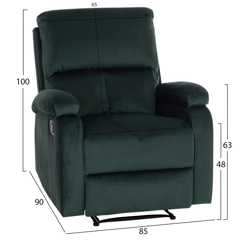 ΠΟΛΥΘΡΟΝΑ RELAX DIONI HM3296.05 ΠΡΑΣΙΝΟ ΒΕΛΟΥΔΟ 85x90x100Υεκ.