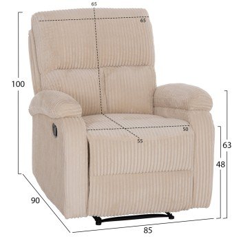 ΠΟΛΥΘΡΟΝΑ RELAX DIONI HM3296.12 ΜΠΕΖ ΡΙΓΕ ΥΦΑΣΜΑ 85x90x100Υεκ.
