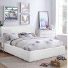 ΚΡΕΒΑΤΙ ΔΙΠΛΟ & ΣΤΡΩΜΑ 150x200εκ BOBBI HM21271.01 ΛΕΥΚΟ PU ΜΕ ΑΠΟΘ.ΧΩΡΟ