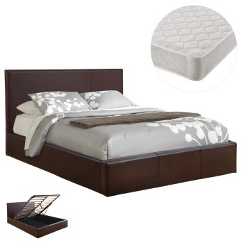 ΚΡΕΒΑΤΙ ΔΙΠΛΟ & ΣΤΡΩΜΑ BOBBI HM21271.02 ΚΑΦΕ PU ΜΕ ΑΠΟΘ.ΧΩΡΟ--ΓΙΑ 150x200εκ