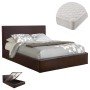 ΚΡΕΒΑΤΙ ΔΙΠΛΟ & ΣΤΡΩΜΑ BOBBI HM21271.02 ΚΑΦΕ PU ΜΕ ΑΠΟΘ.ΧΩΡΟ--ΓΙΑ 150x200εκ