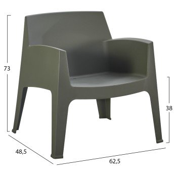 ΠΟΛΥΘΡΟΝΑ ΠΟΛΥΠΡΟΠΥΛΕΝΙΟΥ LOUNGE SLEEK HM6365.05 DARK OLIVE GREEN 62x68x73Υεκ.