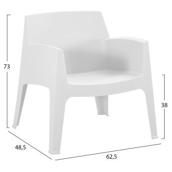 ΠΟΛΥΘΡΟΝΑ ΠΟΛΥΠΡΟΠΥΛΕΝΙΟΥ LOUNGE SLEEK HM6365.01 ΛΕΥΚΟ 62x68x73Υεκ.