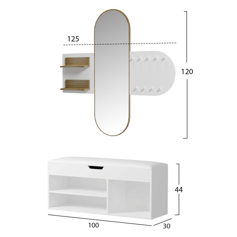 ΣΕΤ ΕΙΣΟΔΟΥ 2ΤΜΧ CHERYL HM21276.02 ΜΕΛΑΜΙΝΗ ΣΕ ΛΕΥΚΟ--SONAMA