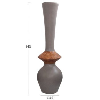 ΔΙΑΚΟΣΜΗΤΙΚΟ ΒΑΖΟ ΔΑΠΕΔΟΥ NEBULA HM4660.05M FIBER CEMENT TAUPE--ΞΥΛΟ ΤΕΑΚ Φ45x148Υεκ