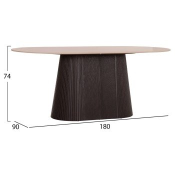 ΤΡΑΠΕΖΙ ΟΒΑΛ CATER HM18320 ΚΕΡΑΜΙΚΟ TOP ΟΨΗ ΤΡΑΒΕΡΤΙΝΑΣ-MDF ΒΑΣΗ 180x90x74Υεκ