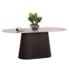 ΤΡΑΠΕΖΙ ΟΒΑΛ CATER HM18320 ΚΕΡΑΜΙΚΟ TOP ΟΨΗ ΤΡΑΒΕΡΤΙΝΑΣ-MDF ΒΑΣΗ 180x90x74Υεκ