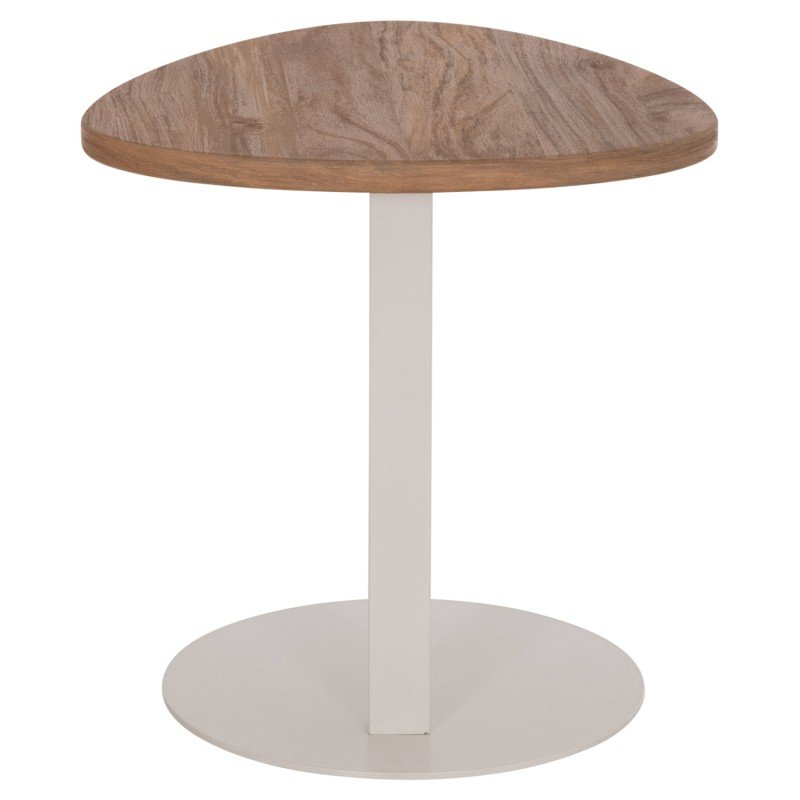 ΒΟΗΘΗΤΙΚΟ ΤΡΑΠΕΖΙ ΟΒΑΛ ALPER HM18328 MDF SONAMA--ΜΕΤΑΛΛΟ ΛΕΥΚΟ 50x50x51Υεκ.