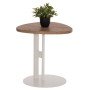 ΒΟΗΘΗΤΙΚΟ ΤΡΑΠΕΖΙ ΟΒΑΛ ALPER HM18328 MDF SONAMA--ΜΕΤΑΛΛΟ ΛΕΥΚΟ 50x50x51Υεκ.