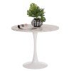 ΤΡΑΠΕΖΙ ΤΡΑΠΕΖΑΡΙΑΣ ROLLO HM9421.11 ΣΤΡΟΓΓΥΛΟ WHITE MARBLE Φ90x74Υεκ.