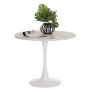 ΤΡΑΠΕΖΙ ΤΡΑΠΕΖΑΡΙΑΣ ROLLO HM9421.11 ΣΤΡΟΓΓΥΛΟ WHITE MARBLE Φ90x74Υεκ.