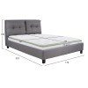 ΚΡΕΒΑΤΙ ΜΕ ΣΤΡΩΜΑ BILLIE HM21284.03 ΓΚΡΙ ΥΦΑΣΜΑ--ΓΙΑ 160x200εκ
