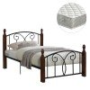 ΚΡΕΒΑΤΙ ΗΜΙΔΙΠΛΟ & ΣΤΡΩΜΑ SUZIE HM21333 ΜΕΤΑΛΛΟ & ΞΥΛΟ ΣΕ ΚΑΡΥΔΙ--ΣΤΡΩΜΑ 110x190εκ